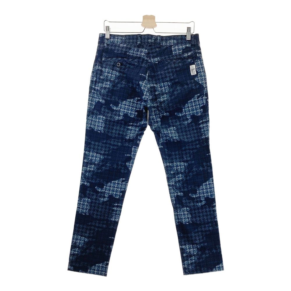 サイズ：82 ZOY ゾーイ ストレッチパンツ 千鳥×カモフラ柄 ネイビー系