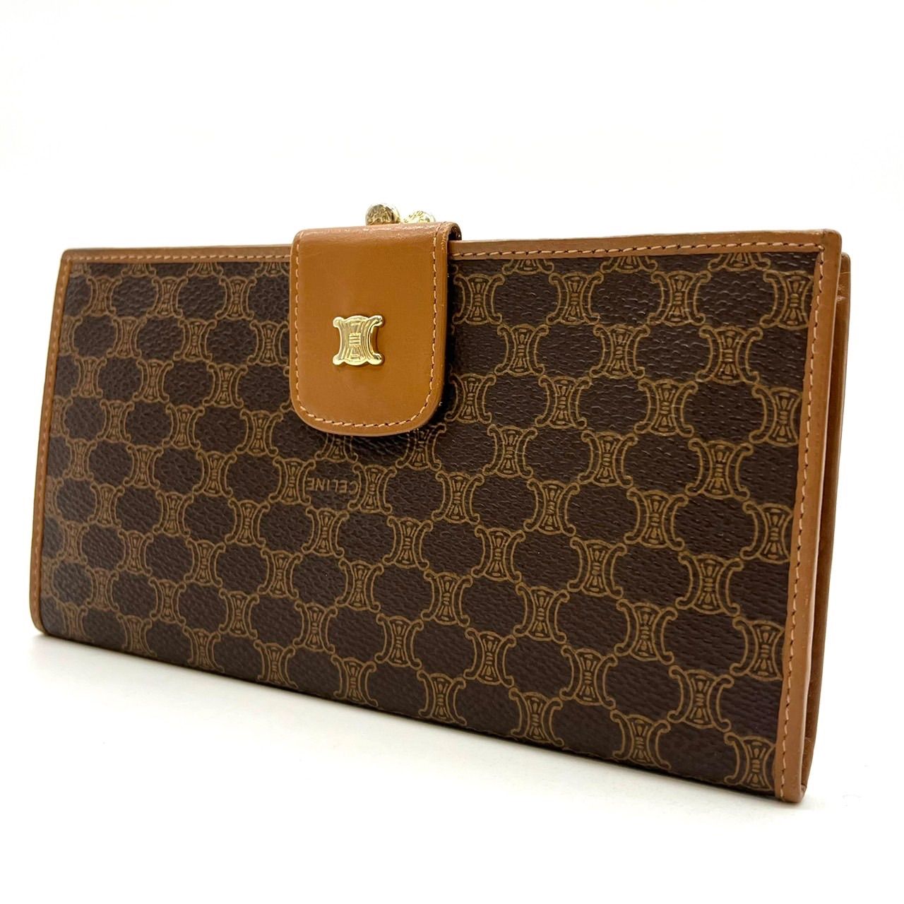 良品】CELINE セリーヌ トリオンフ マカダム がま口 長財布 PVC