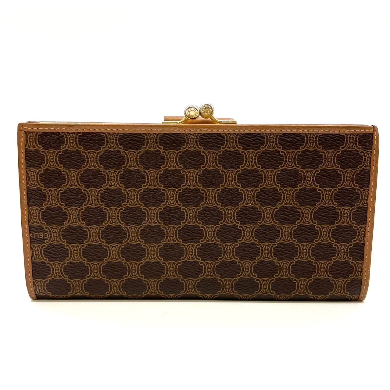 良品】CELINE セリーヌ トリオンフ マカダム がま口 長財布 PVC