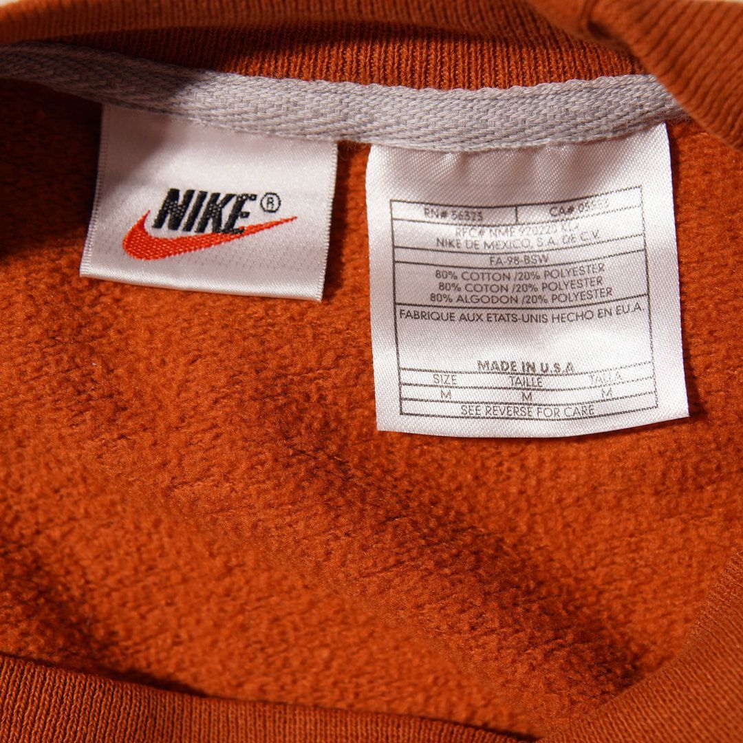 90s USA製 銀タグ ナイキ NIKE スウェット M 大きめ ブラウンオレンジ