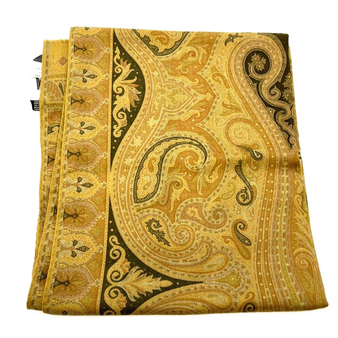 新品未使用】ETRO エトロ スカーフ ストール ペイズリー柄 イエロー