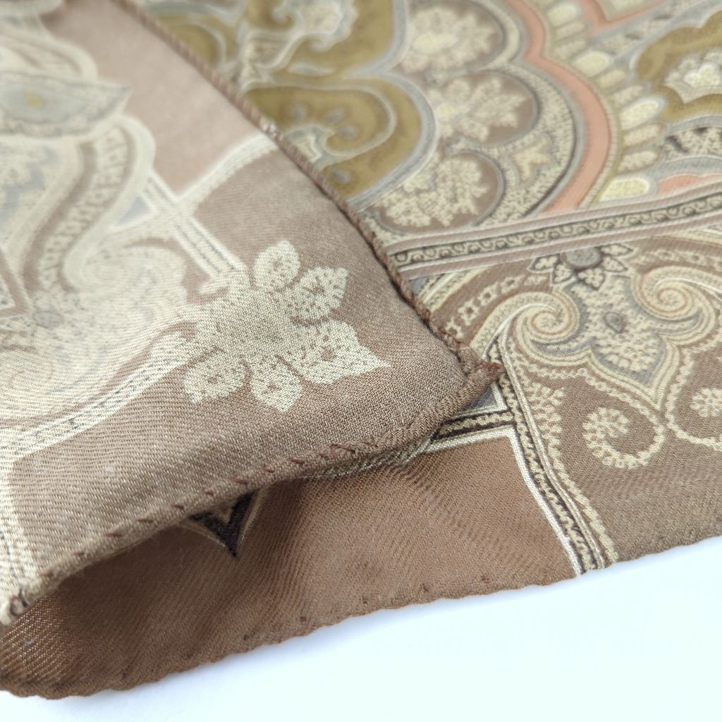 AH エトロ ETRO ペイズリー柄 大判スカーフ ウール シルク イタリア製