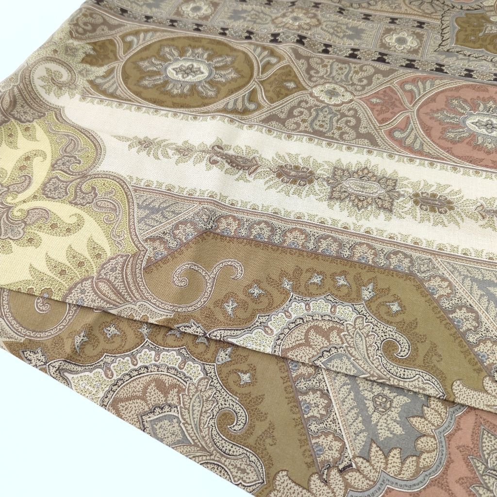 エトロ ペイズリー柄 大判スカーフ ウール シルク イタリア製 ブラウン系 AH エトロ ETRO ペイズリー柄 大判スカーフ ウール シルク イタリア製