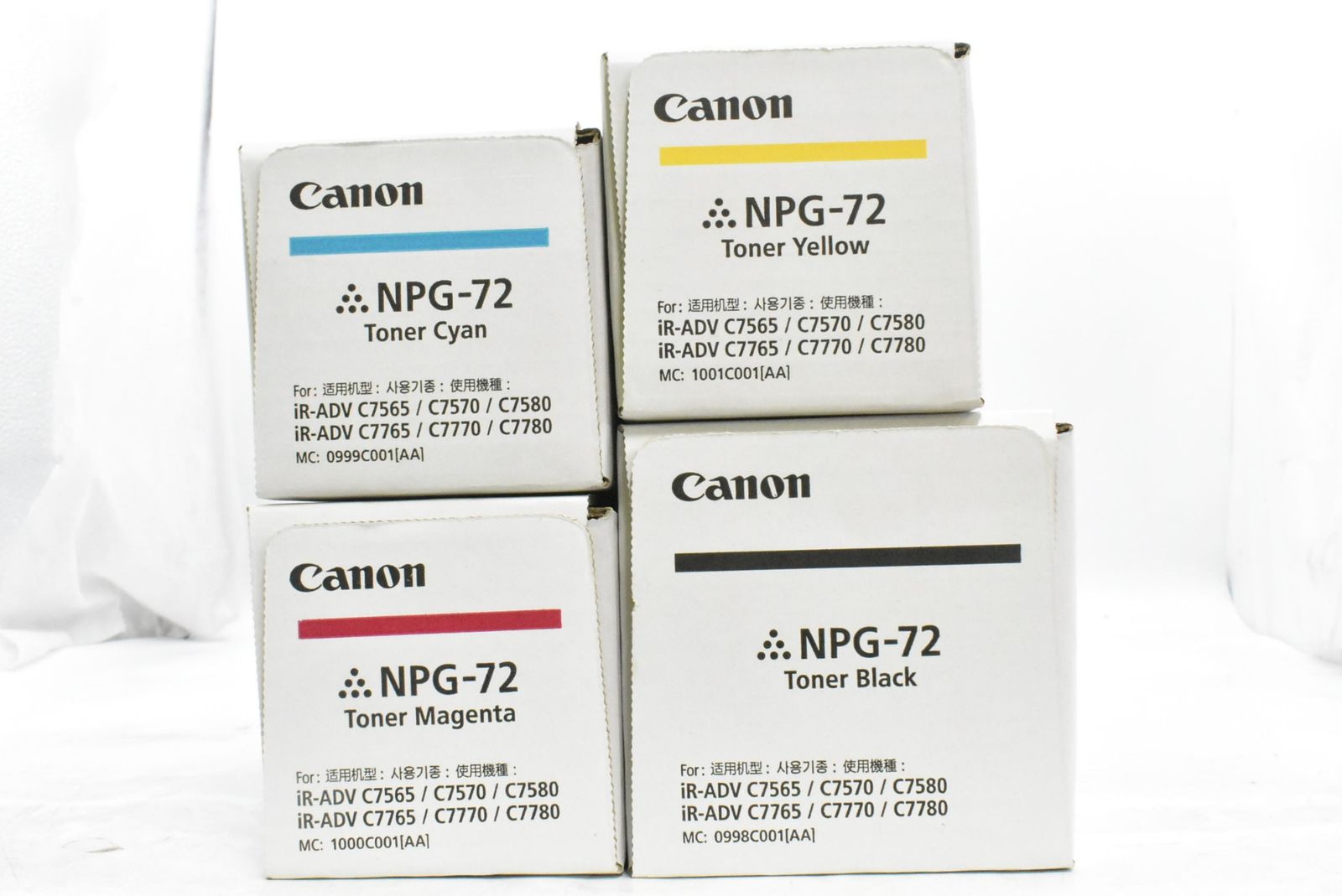 未使用 CANON 純正 トナー NPG-72 4色（シアン・マゼンタ・イエロー