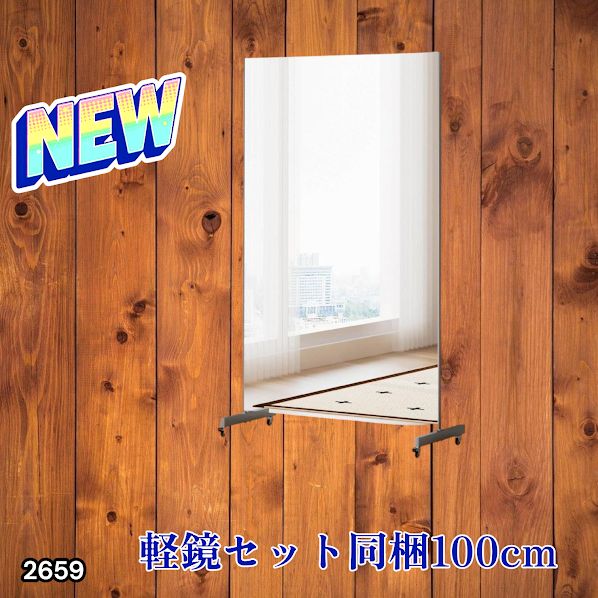 2659 割れない 鏡 シルバー 壁掛け 可能 キャスター付き ミラー 全身鏡