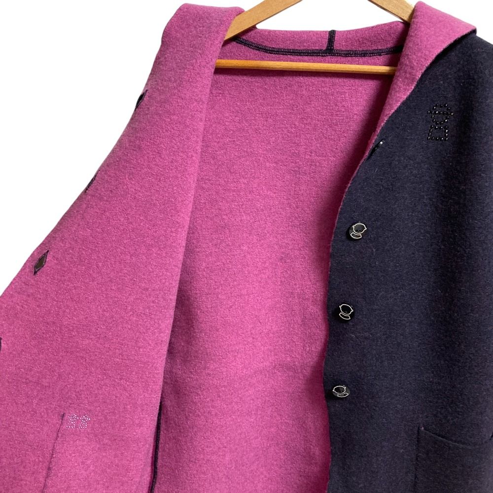 美品 PICONE ピッコーネ ウール リバーフーデッドコート サイズ38