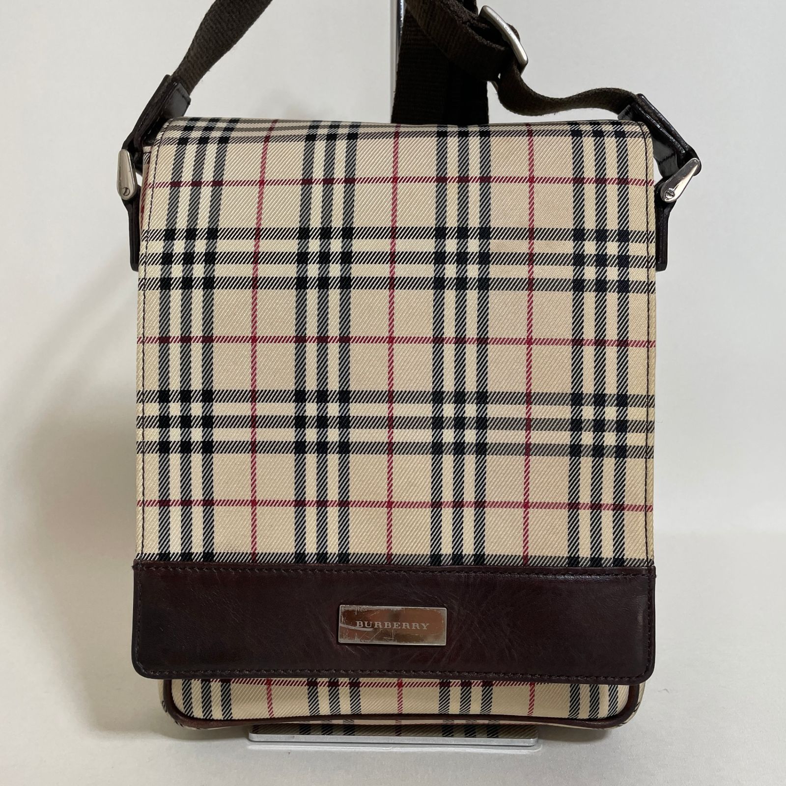 2512-160｜バーバリー ショルダーバッグ ダークブラウン ノバチェック