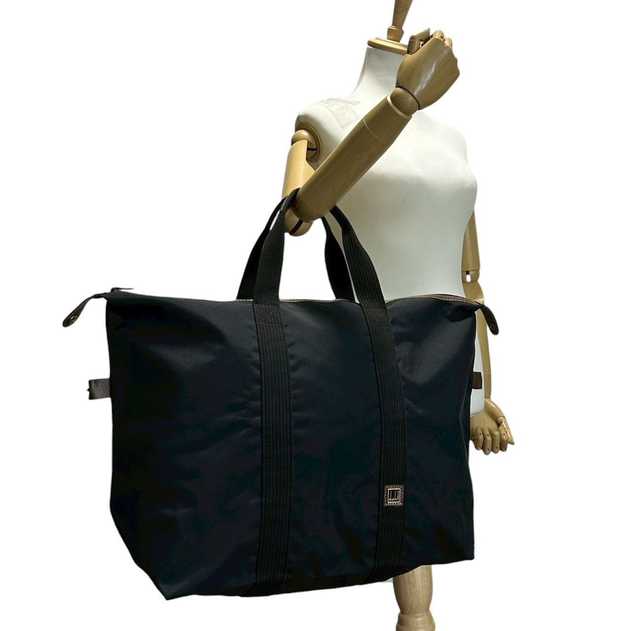 B4342】 Dunhill ダンヒル ボストンバッグ ナイロン ブラック ロゴ 大