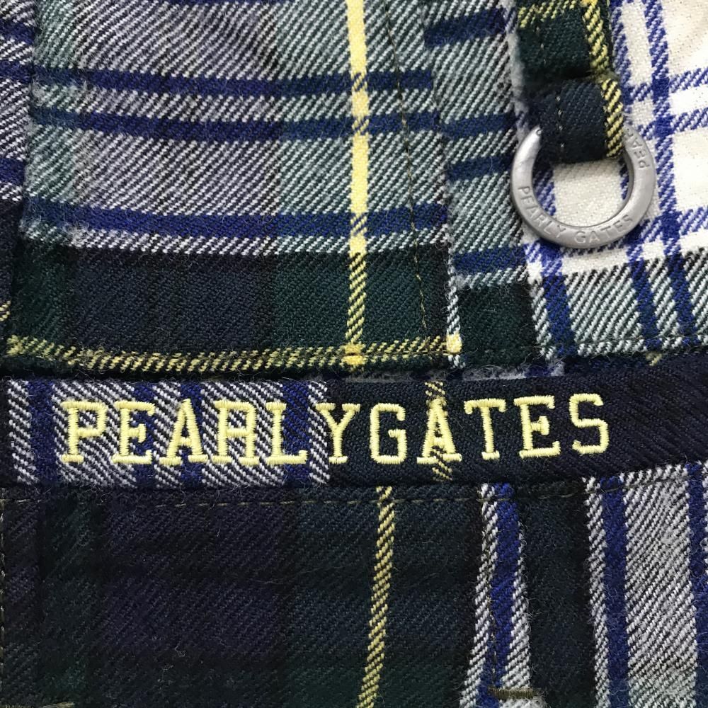 美品】パーリーゲイツ スカート ブラウン×グリーン 異素材 後チェック