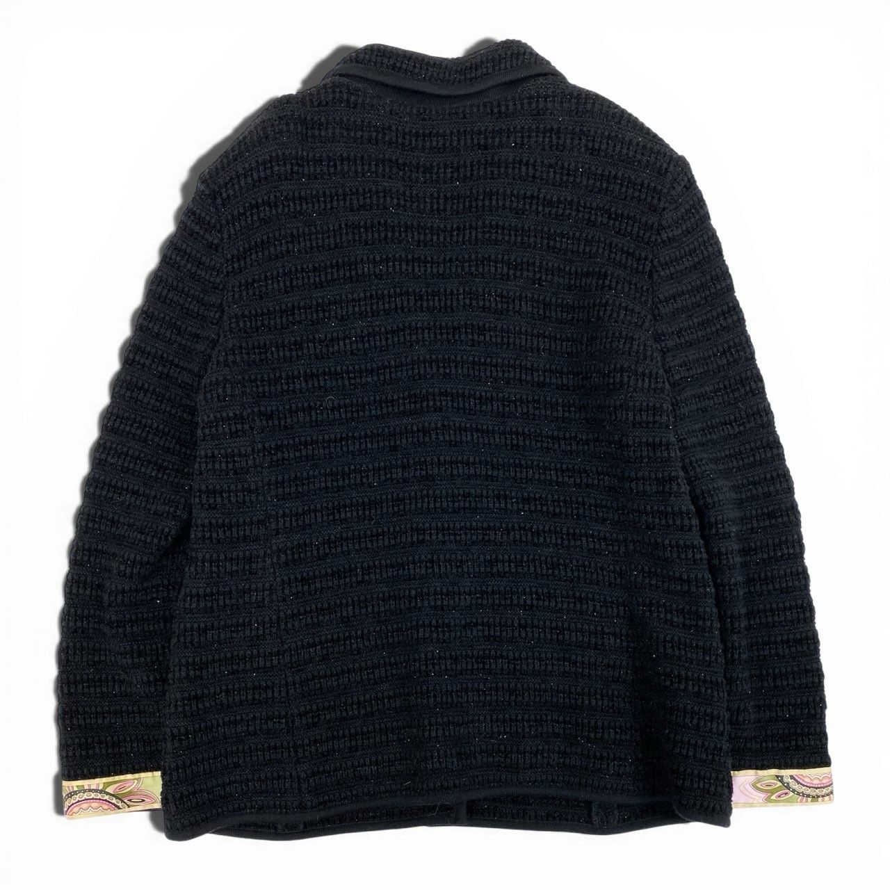 レオナール テーラードジャケット ニットジャケット 袖口 トリム L ラメモヘヤ レオナール テーラードジャケット ニットジャケット 袖口 トリム L