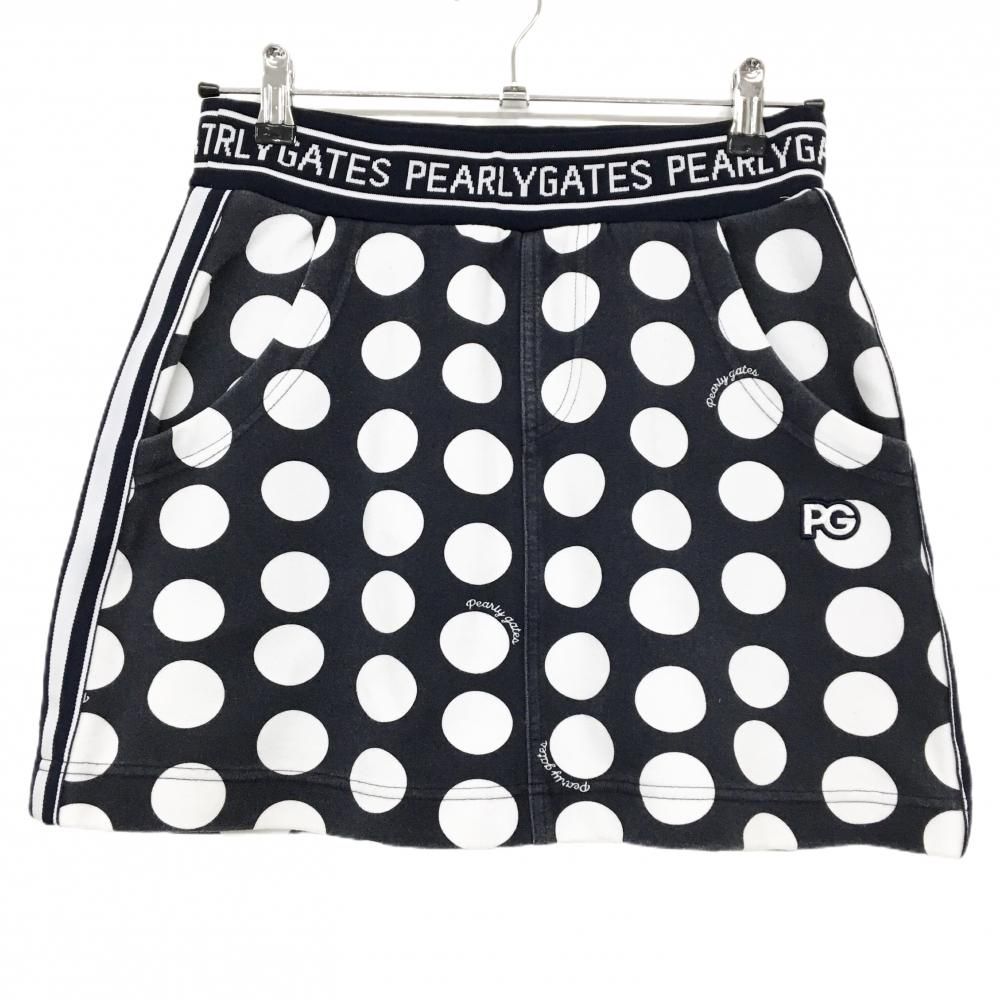 パーリーゲイツ スカート ネイビー×白 ドット 裏起毛 レディース 0(S
