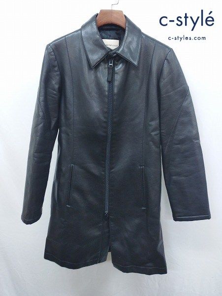 J290 [人気] EMPORIO ARMANI エンポリオアルマーニ レザーコート 46