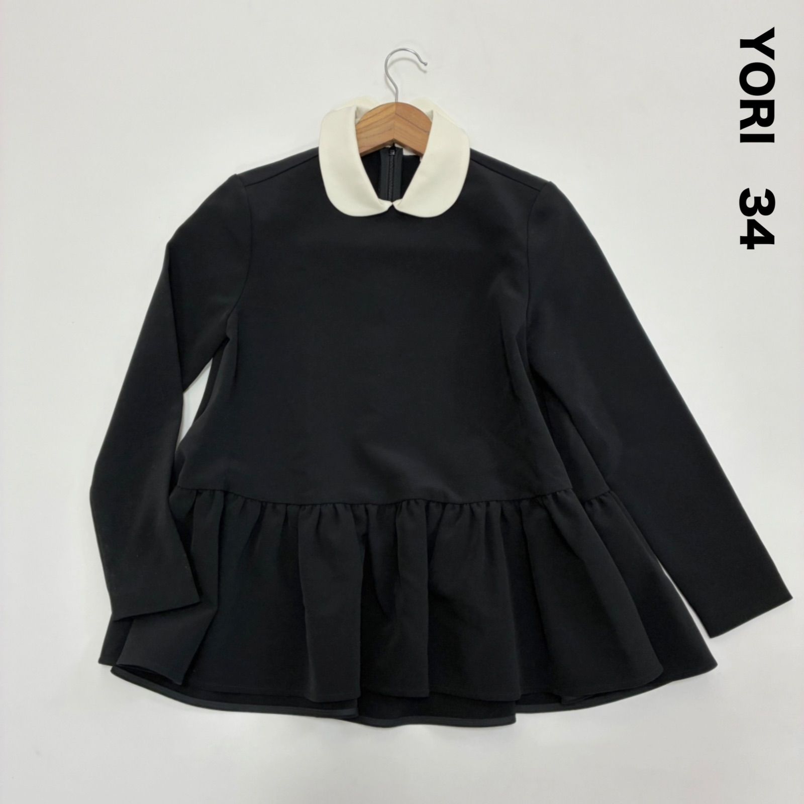 YORI ヨリ☆ラウンドカラードレスブラウス 34 ブラック - メルカリ