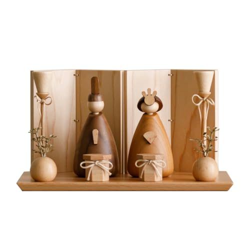 ぷりふあ 雛人形 preferMOKU 木製雛人形 mitomi 親王 平飾り ケースなし 37 a 40 ec 1