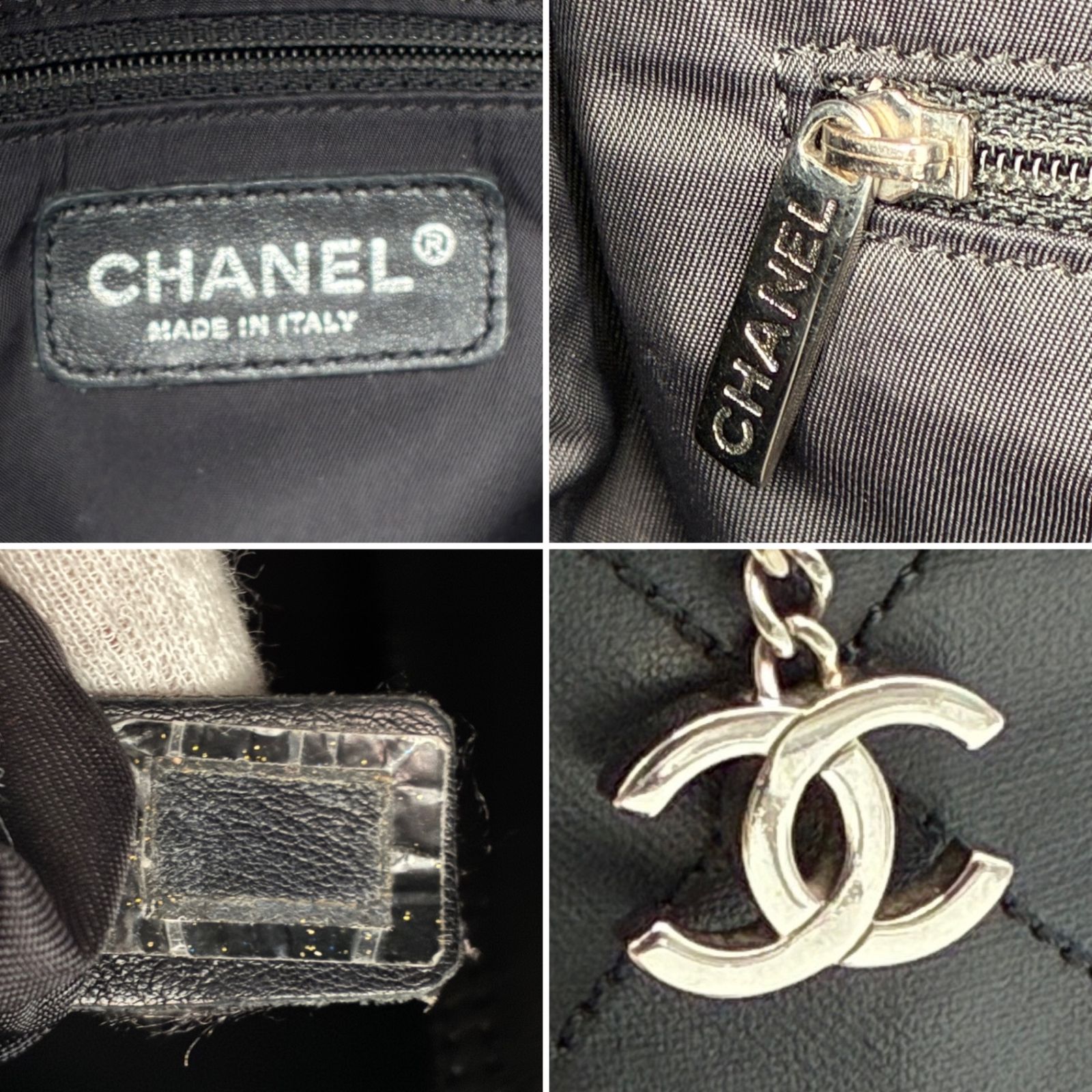 シャネル パリビアリッツ MM ブラック トート A4可 肩掛け ココチャーム CHANEL パリビアリッツ MM トートバッグ ブラック シルバー