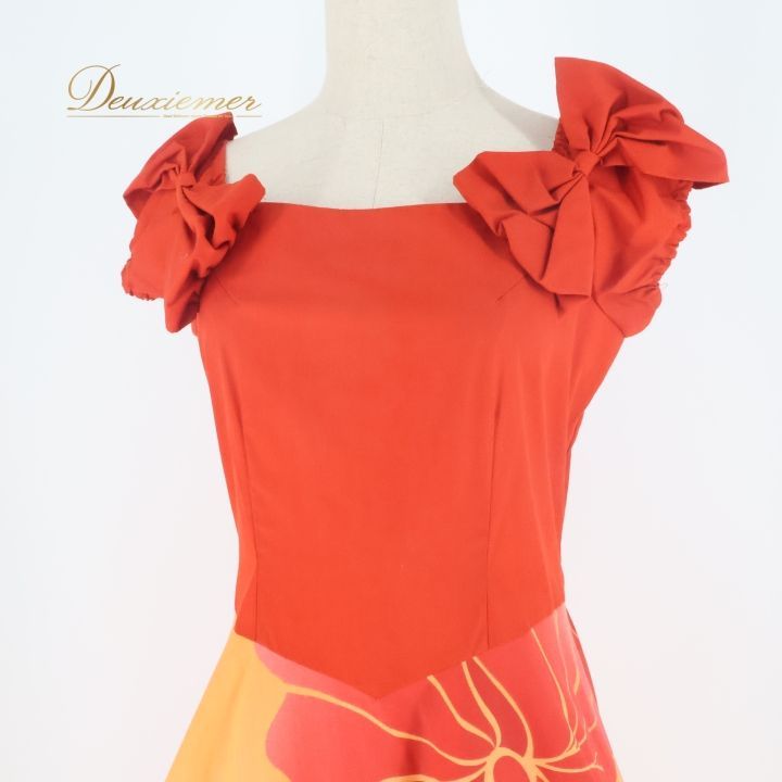 フラダンス 衣装 ワンピース ドレス レッド系 アロハスタンダード 日本