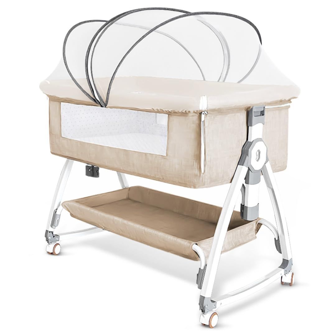 洗濯 持ち運び 収納バスケット 収納便利 キャスタ付き 組み立て簡単 睡吐防止 多機能 軽量 通気性 幼児 蚊帳 新生児用 高さ6段調節 出産祝い 新生児ベッド プレゼント 乳児用ベッド 0ヶ月 添い寝 ベビーベッド 24ヶ月 Oqhvup ベー
