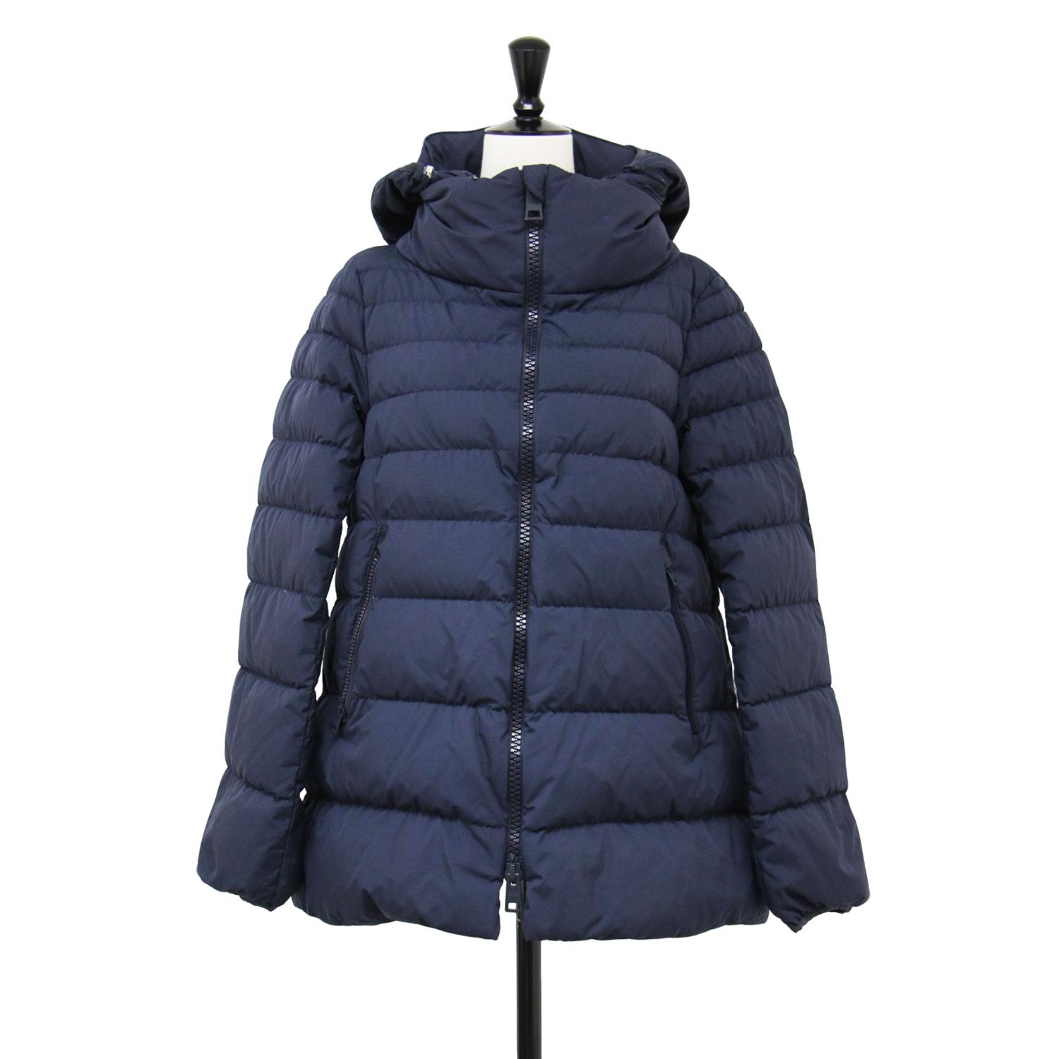 herno ダウン コート Aライン 42 HERNO ヘルノ ジャケット ネイビー 紺 