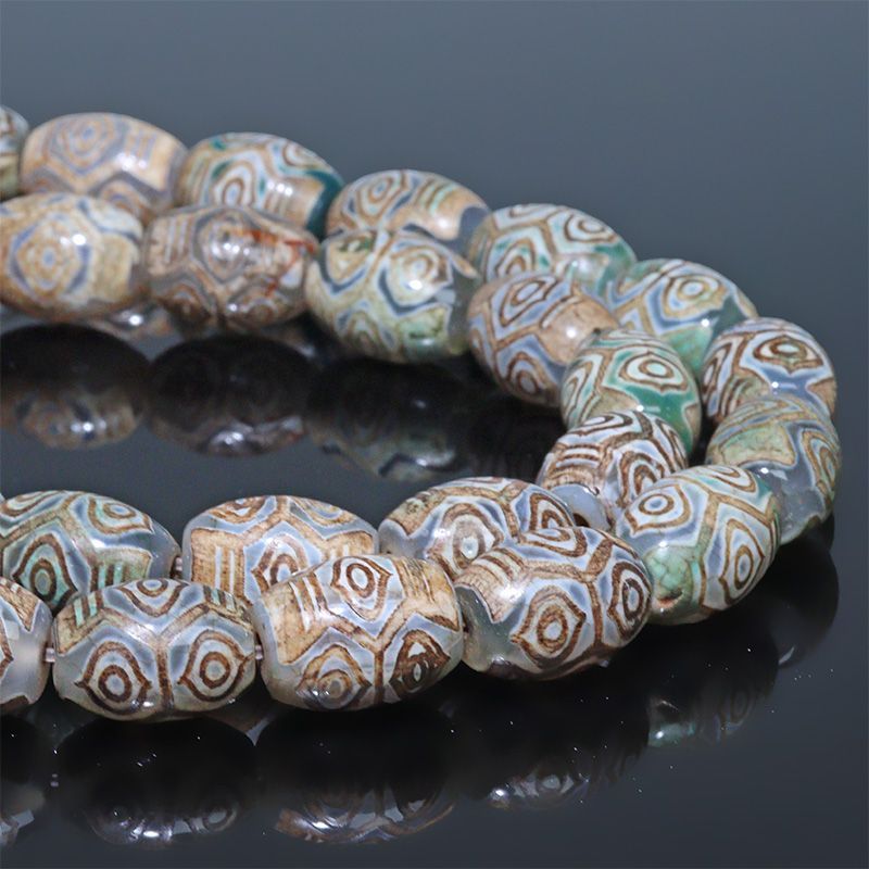 CZ93-4〕【天珠】連売り 約13x10mm 龍眼天珠 天珠 守り 開運 風水