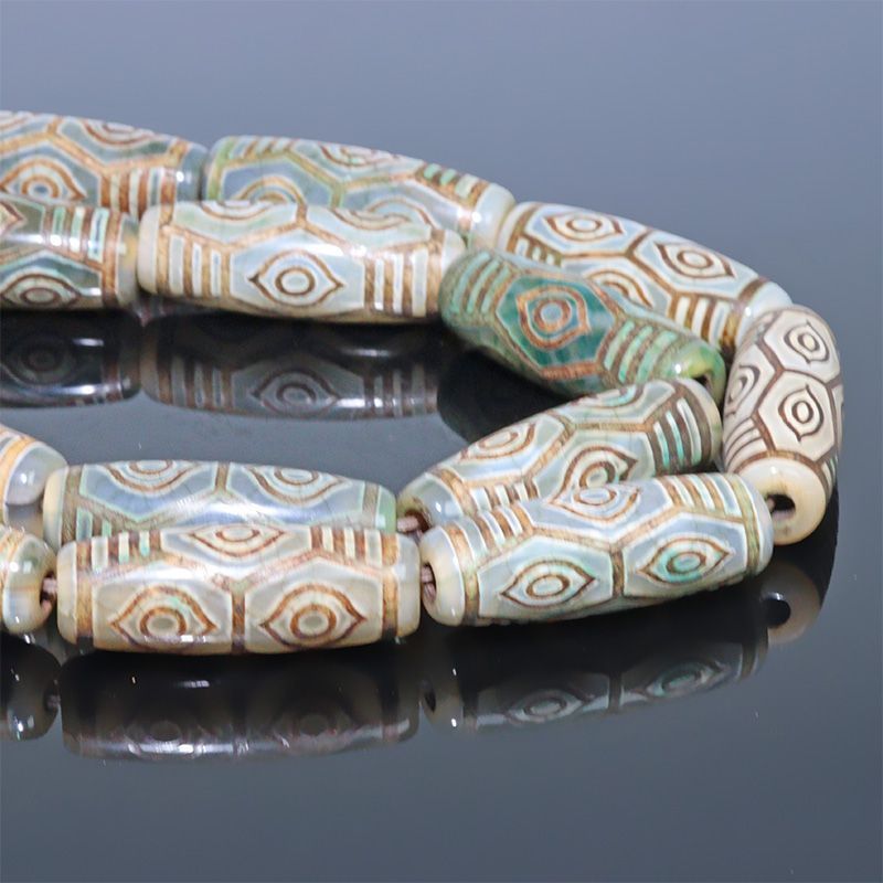 CZ93-10〕【天珠】連売り 約30x10mm 龍眼天珠 天珠 守り 開運 風水