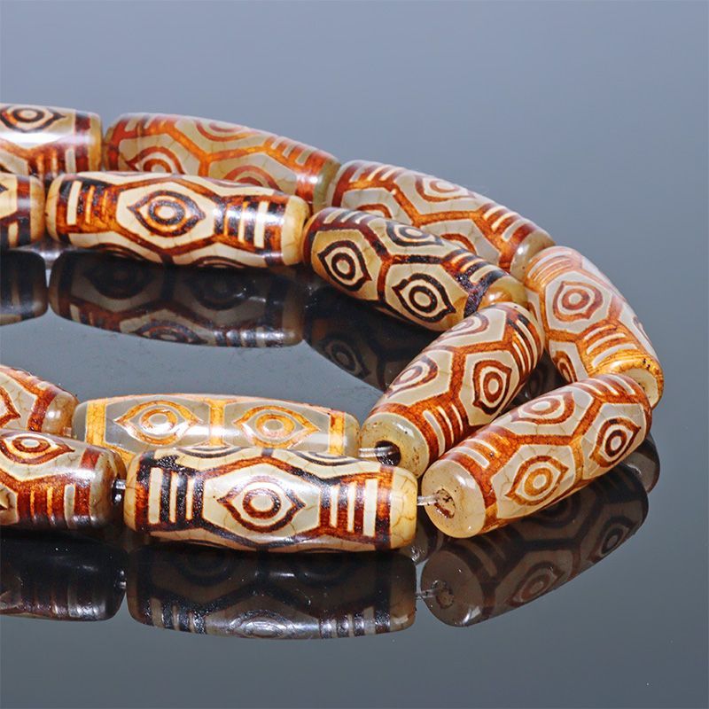 CZ93-8〕【天珠】連売り 約30x10mm 龍眼天珠 天珠 守り 開運 風水