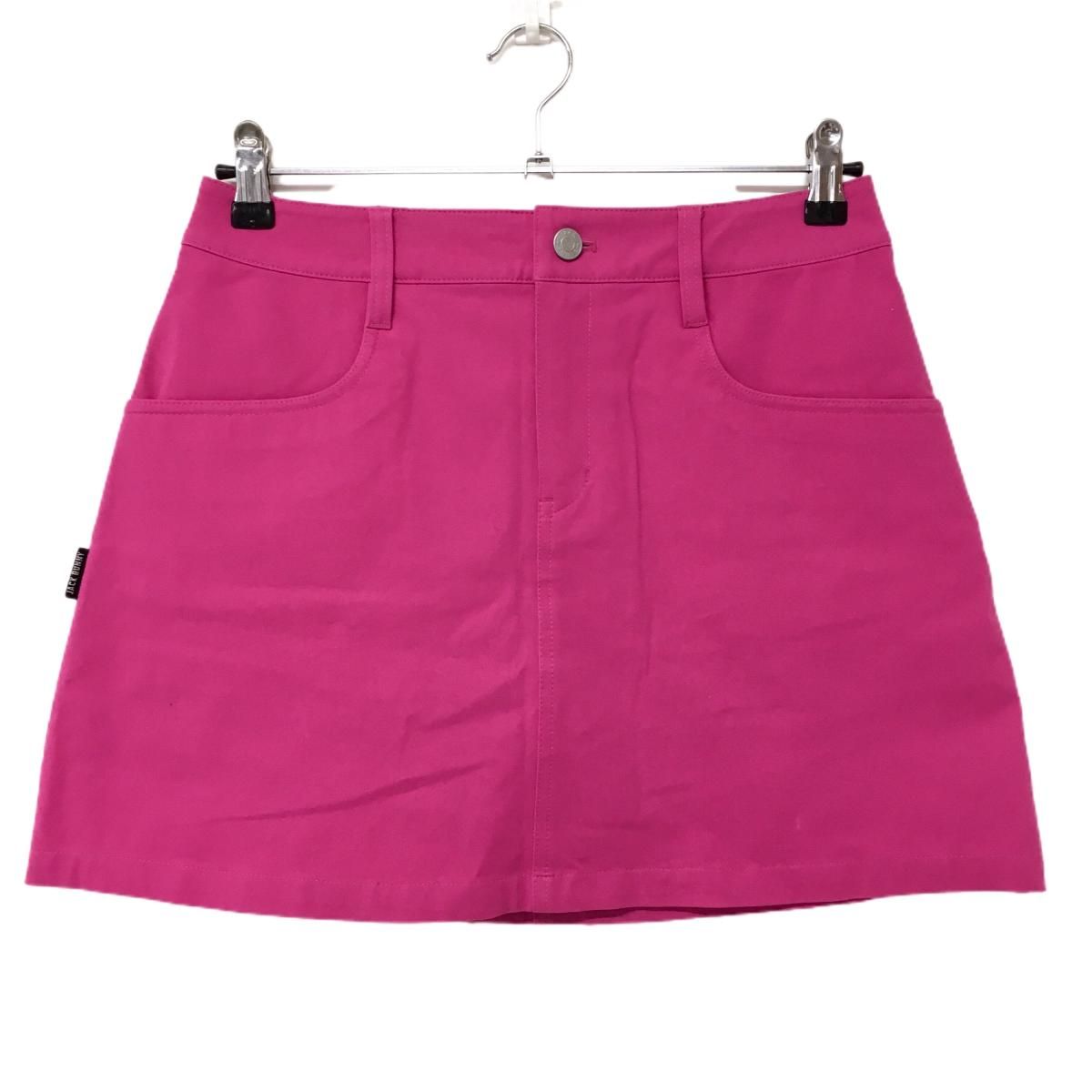 超美品】ジャックバニー スカート ピンク ロゴブラック ストレッチ