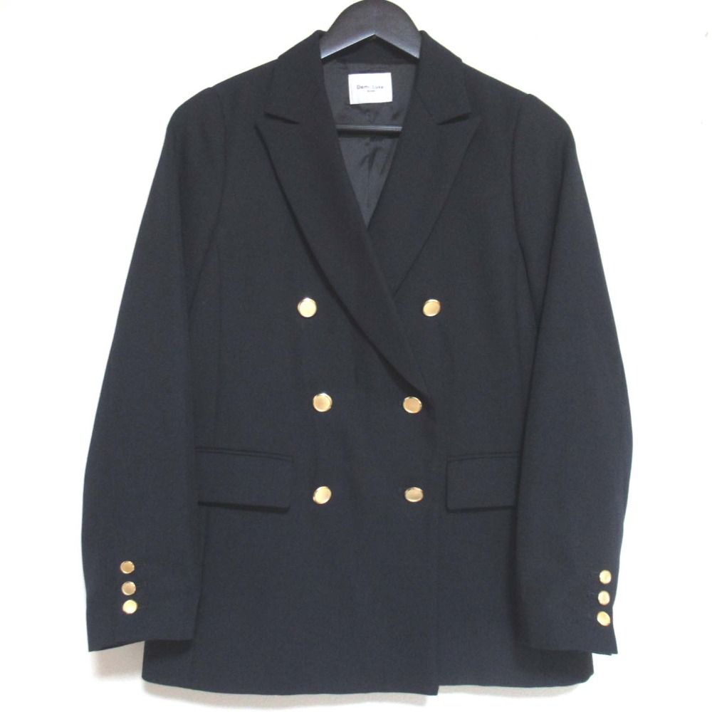 Demi-Luxe BEAMS - 美品 Demi-Luxe BEAMS デミルクス ビームス ドライギャバジン ダブルブレスト テーラードジャケット ブレザー 36サイズ ネイビー レディース 古着 中古 USED 美品 Demi-Luxe BEAMS デミルクス ビームス ドライギャバジン ダブル