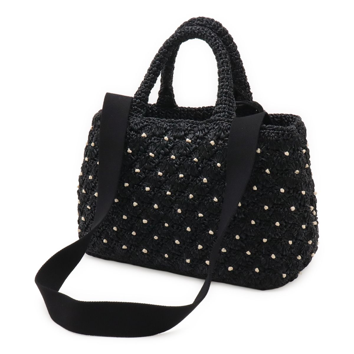 PRADA プラダ ラフィア トートバッグ かごバッグ カゴ 2WAY ショルダー