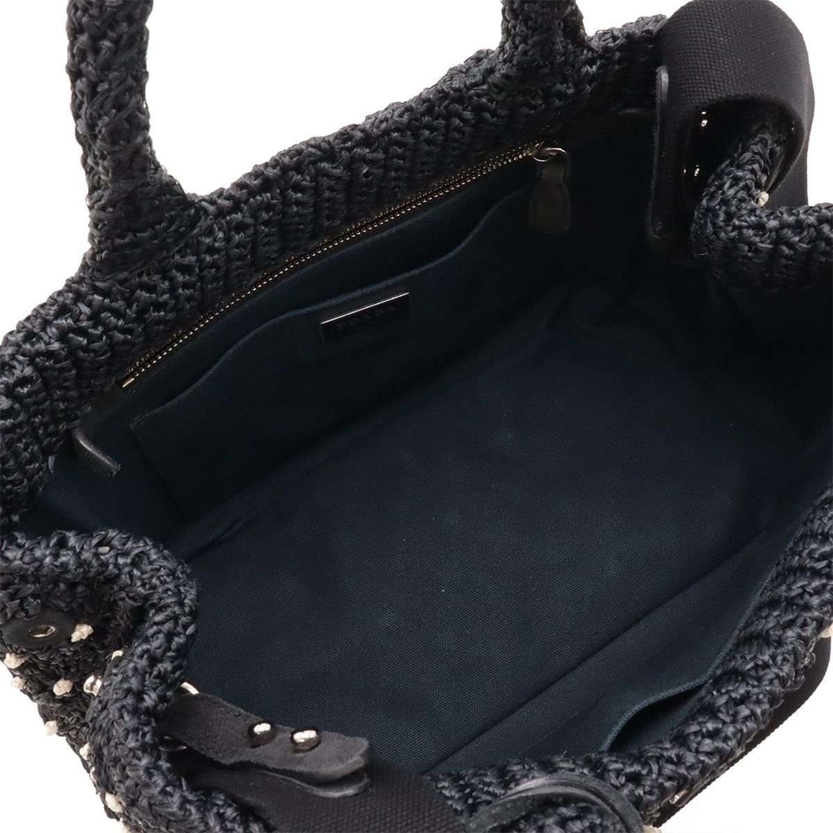 PRADA プラダ ラフィア トートバッグ かごバッグ カゴ 2WAY ショルダー