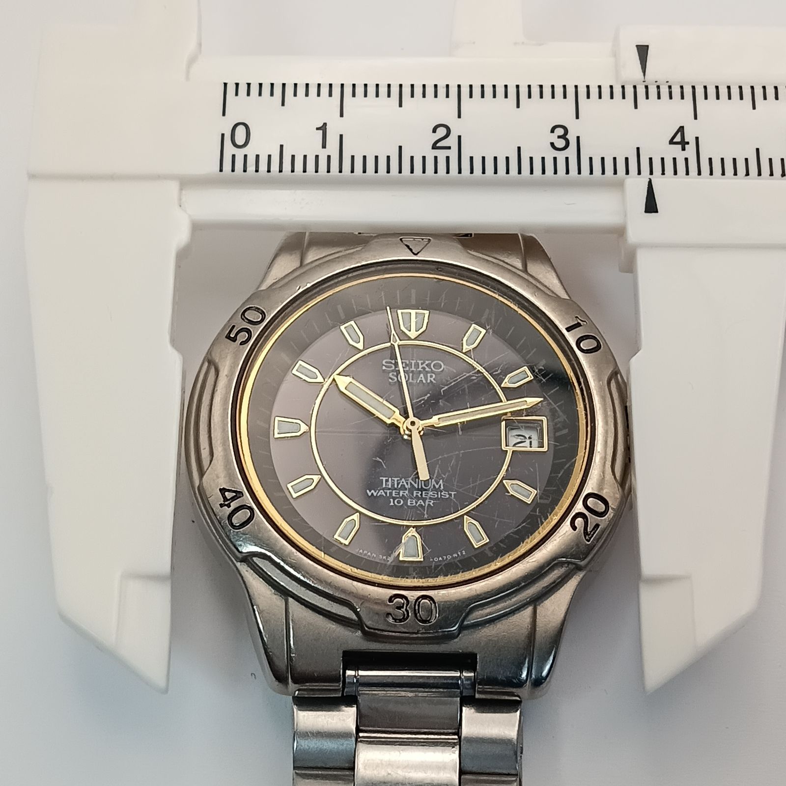 稼働 良品】0121-8 SEIKO SOLAR セイコー ソーラー チタン 5K25-0A60 