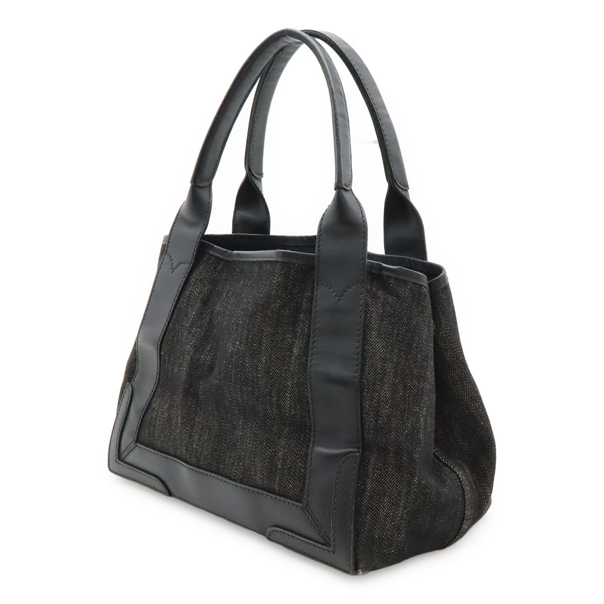 BALENCIAGA バレンシアガ ネイビーカバス S スモール ロゴ