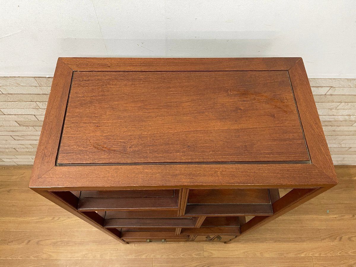 ○GEORGE ZEE 唐木家具 花梨 飾り棚 茶棚 違い棚 茶箪笥 キャビネット