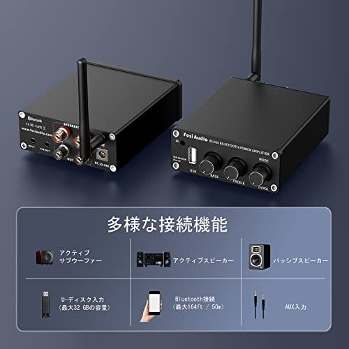  Fosi Audio BL 20 A 小型 Bluetooth ステレオ アンプ 家庭用 100 Wx 2 Hi Fi ミニ 2チャンネル クラスD デジタルアンプ ホーム オーディオ スピーカーアンプ TPA 3116 コンパクト Uディスク 48 acd 93 b その他 キッチン 食器