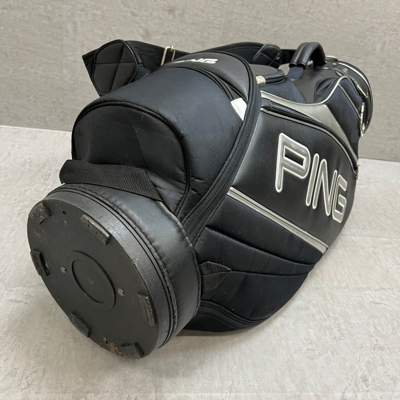 PING ゴルフ用 カート式キャディバッグ プラック 黒 約8.5型