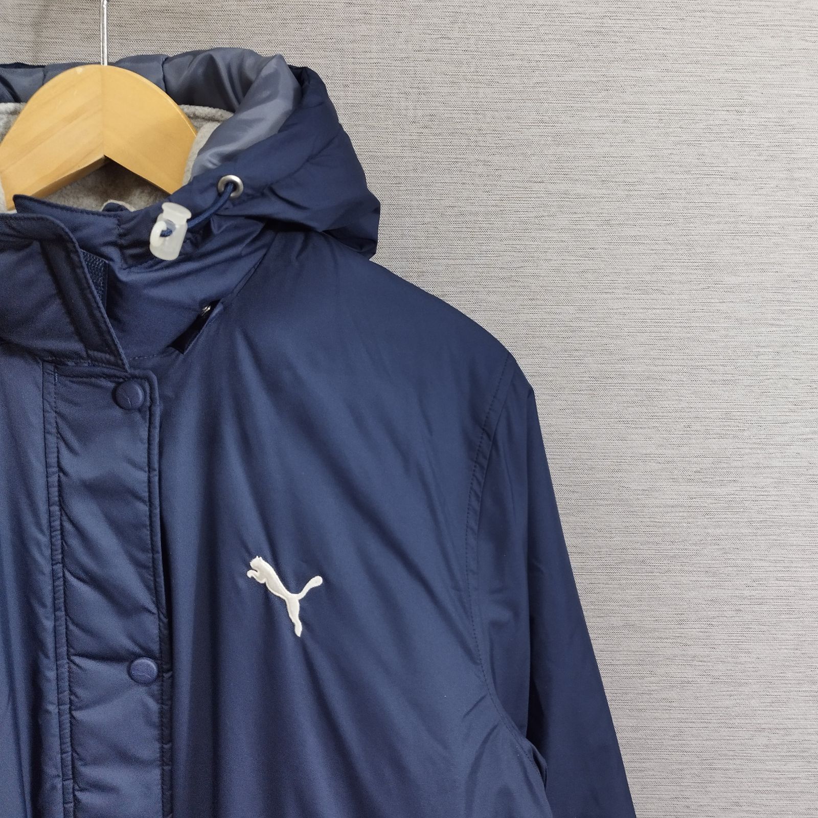 PUMA プーマ ベンチ コート 中綿 ロング フード着脱可 スポーツ 観戦