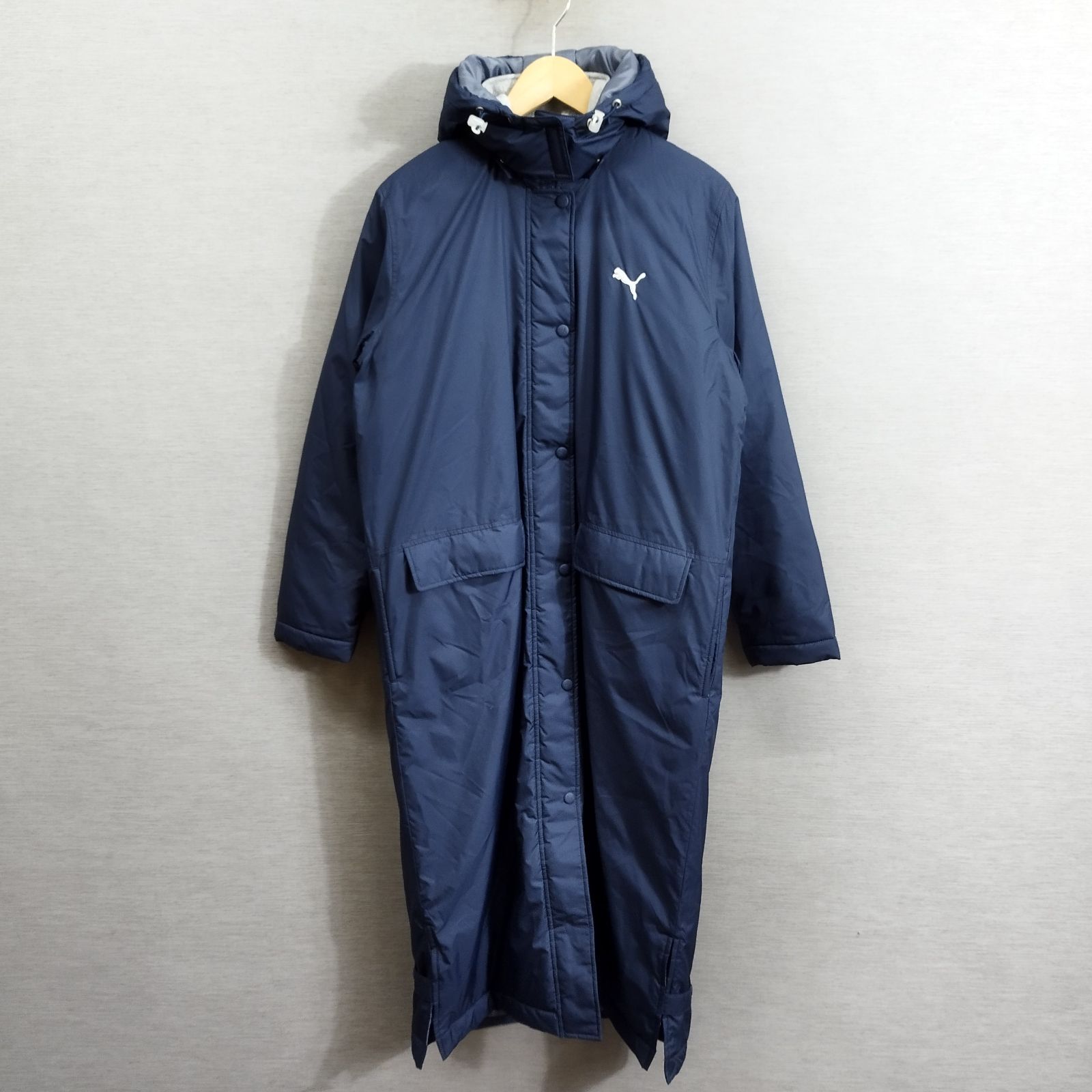 PUMA プーマ ベンチ コート 中綿 ロング フード着脱可 スポーツ 観戦
