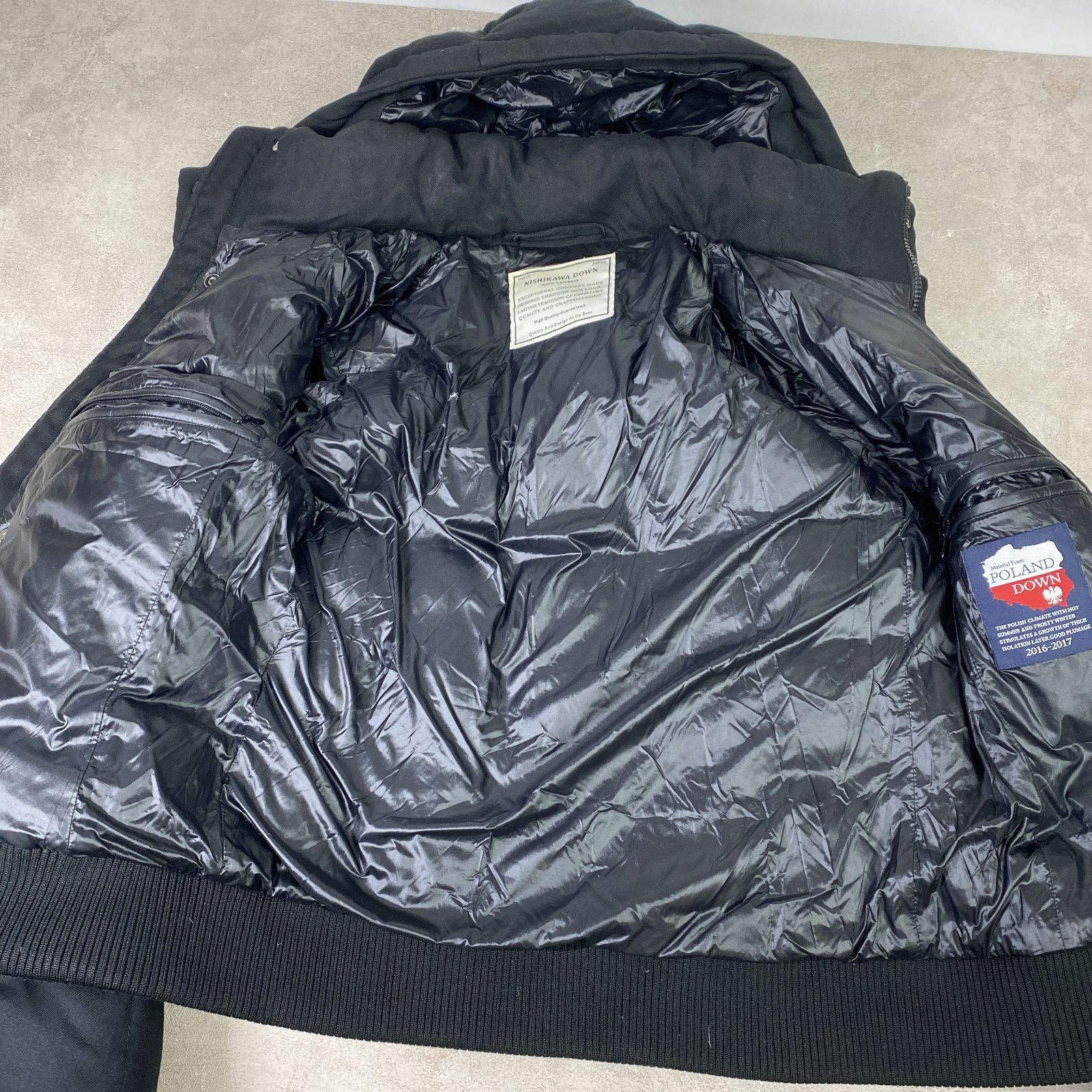 NISHIKAWA DOWN 西川ダウン ダウンジャケット Sサイズ ブラック 黒 26a