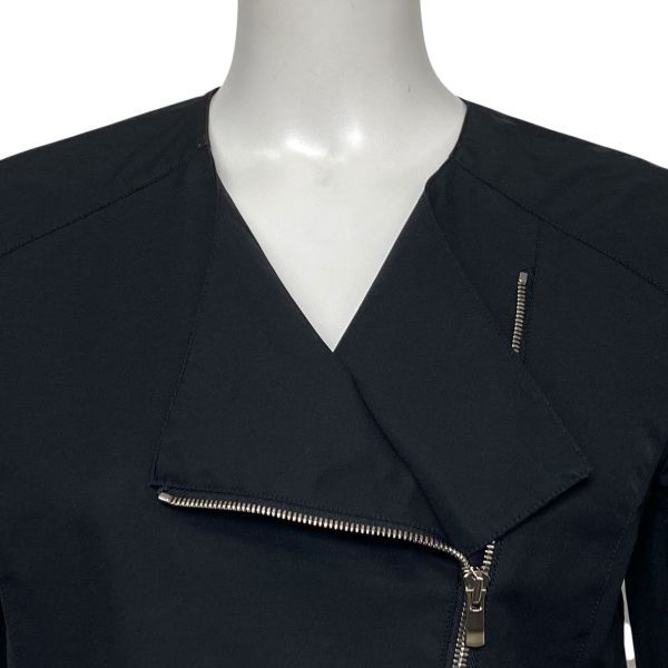 23区 ニジュウサンク　ライダースジャケット　ノーカラー　レザー　ブラック　M ◇ ニジュウサンク 23区 ライダースジャケット ノーカラー 長袖