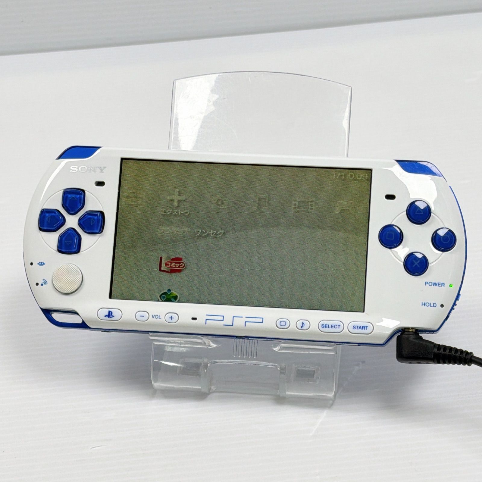 美品 PSP 3000 ホワイトブルー 遊べるセット 動作確認済み FW6.60 中期