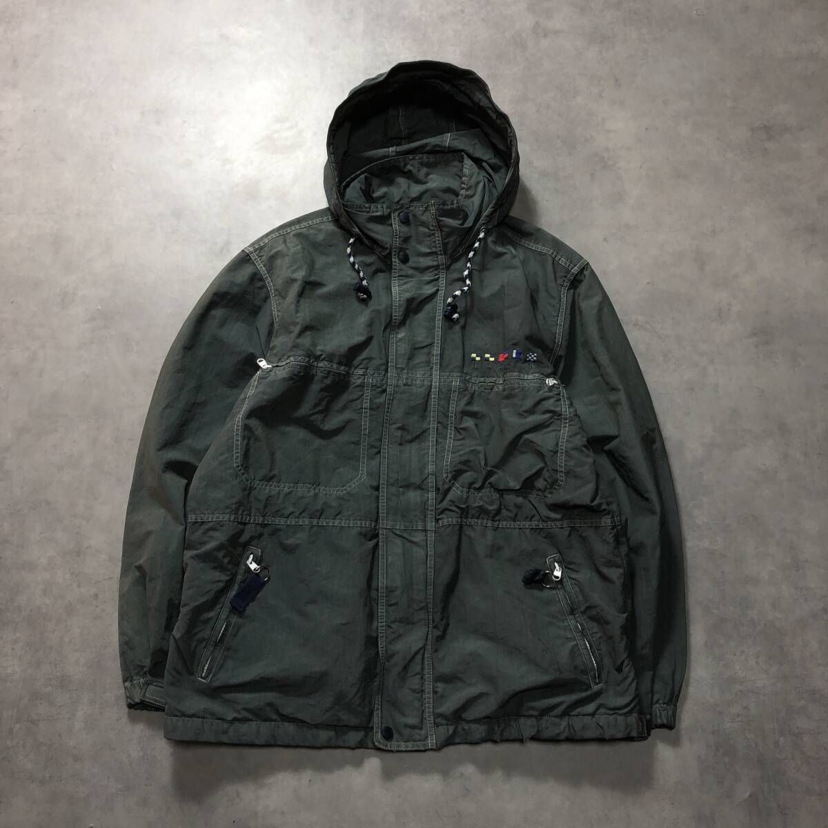 GQ4609◇L.L.Bean : 90′s セーリングジャケット◇M◇カーキグレー系 