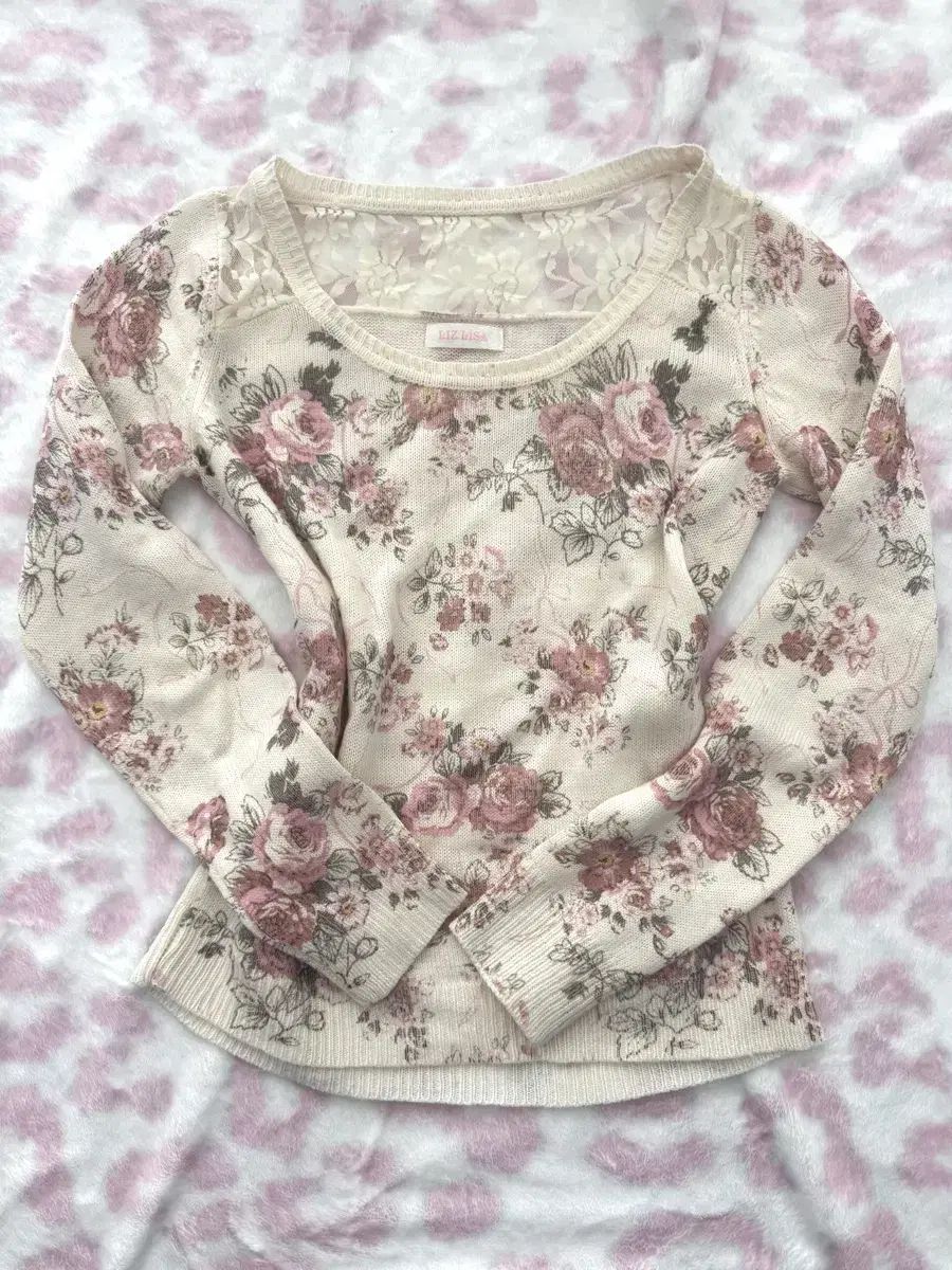 リズリサ フラワー レース ニット フローラル 姫カジ 姫ギャル ラテ