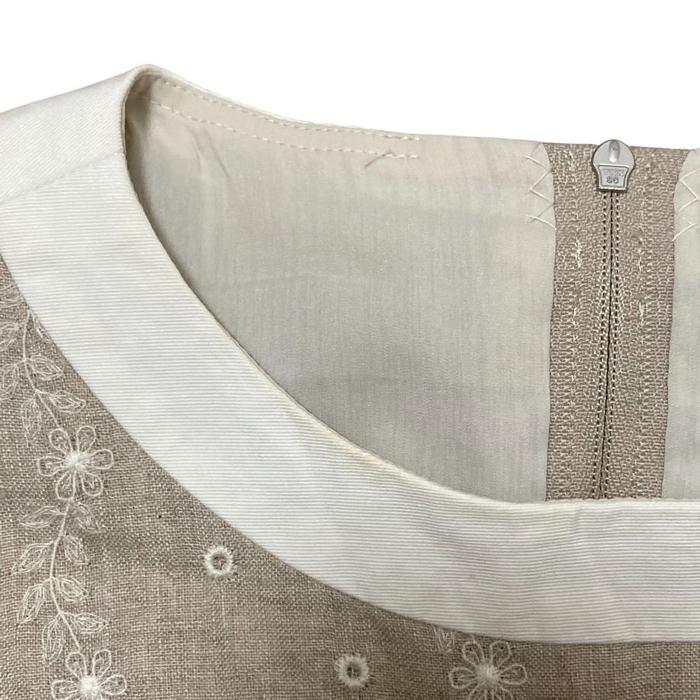 良品 FOXEY フォクシー リネンブーケ ノースリーブ ワンピース 35375  