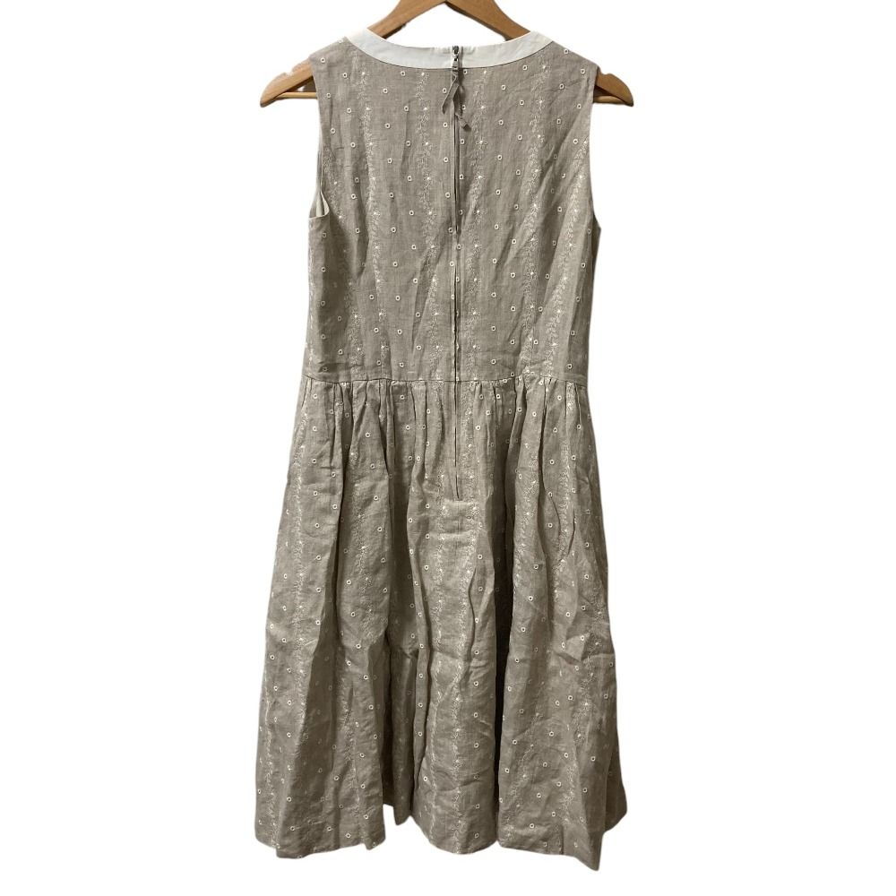 良品 FOXEY フォクシー リネンブーケ ノースリーブ ワンピース 35375