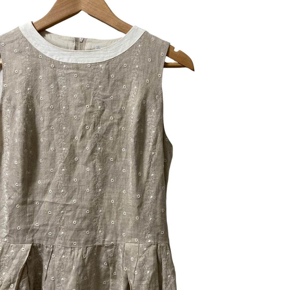 良品 FOXEY フォクシー リネンブーケ ノースリーブ ワンピース 35375  