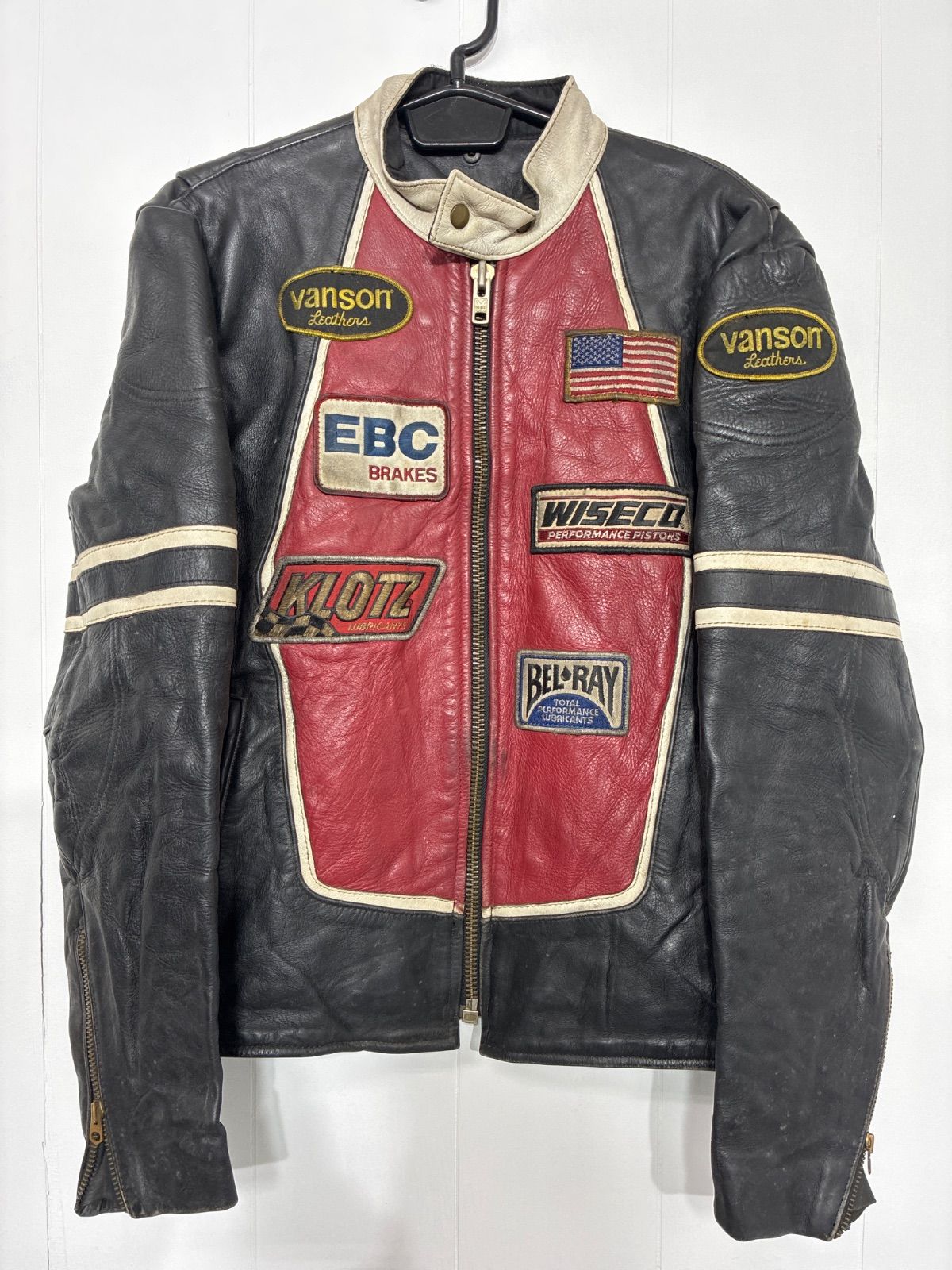 MF VANSON レザー ライダース レーシング ジャケット USA製 フェード 