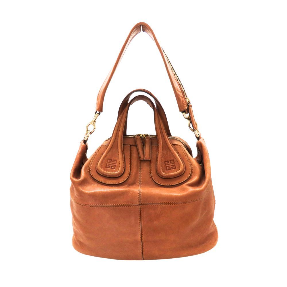 【美品】ジバンシィ GIVENCHY ボストンバッグ 茶系 A4型押し レザー 美品】ジバンシィ GIVENCHY ボストンバッグ 茶系 A4型押し レザー