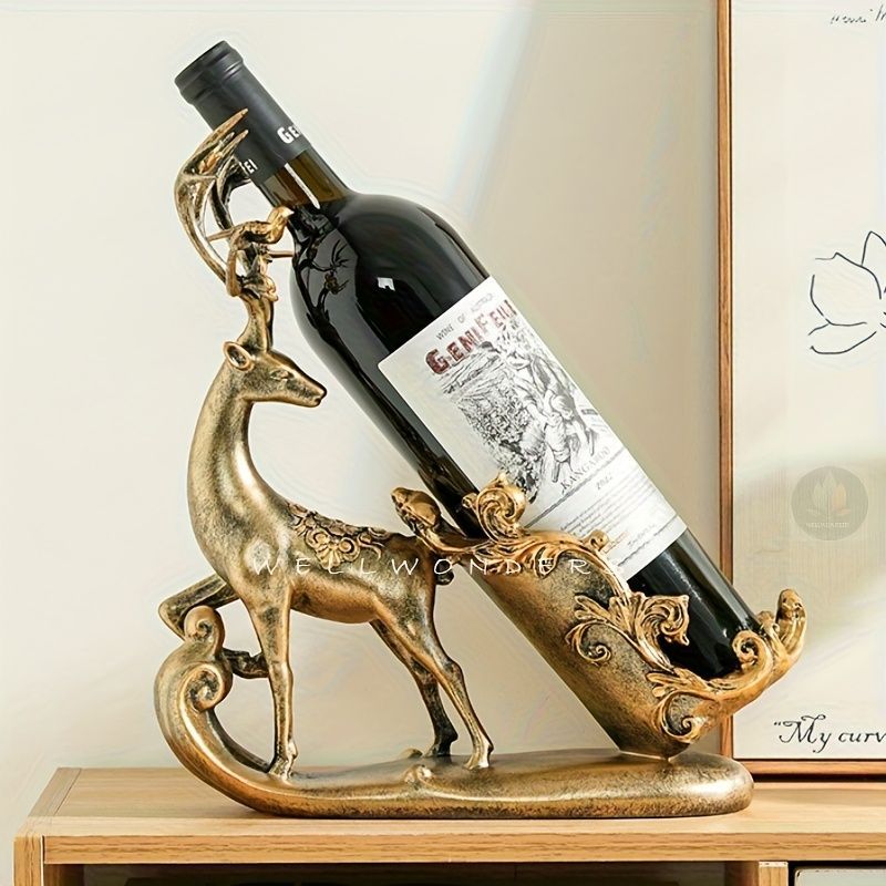 ワインホルダー ワインラック ゴールドのトナカイ ワインスタンド おしゃれ ワインボトルラック ワイン棚 インテリア アンティーク ワイン シャンパン ボトル スタンド ディスプレイ 引越し祝い 感 樹脂