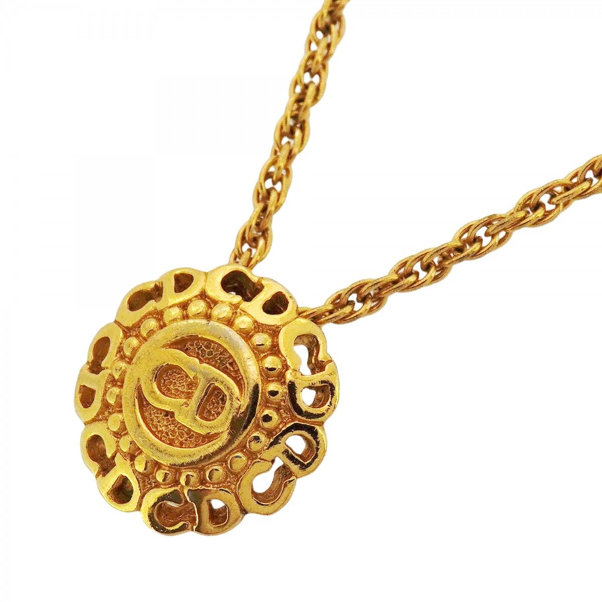 6jab0120】クリスチャンディオール ネックレス CDロゴ GPメッキ