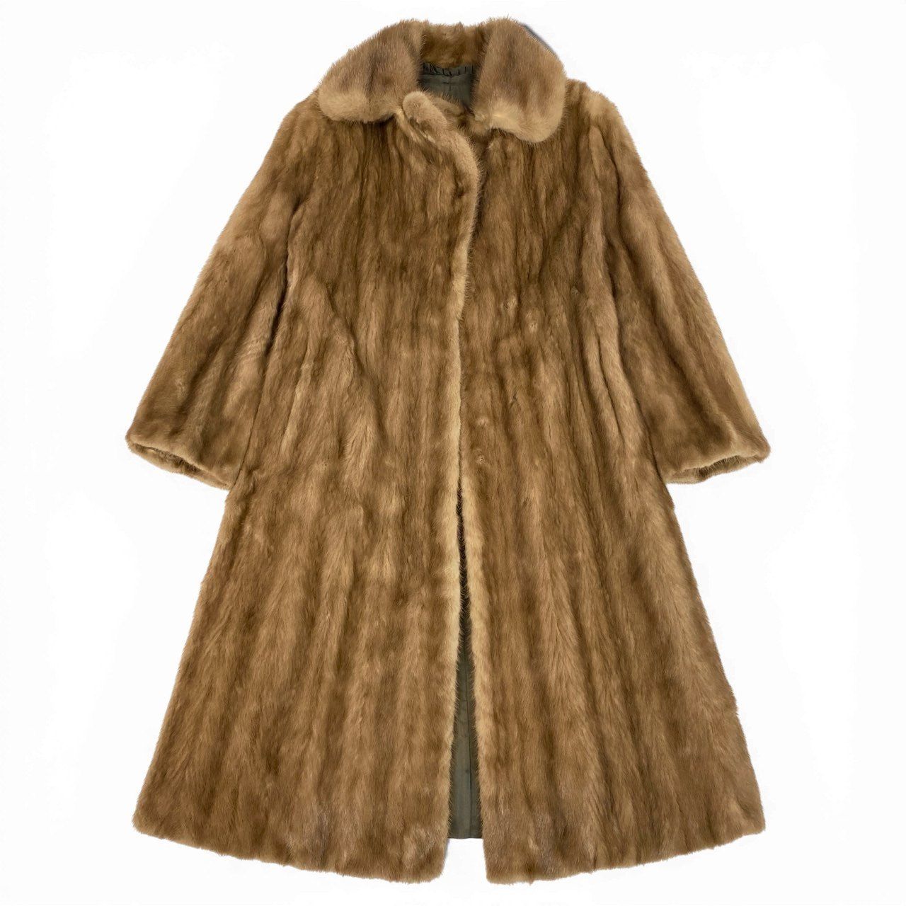 激安！売り尽くし【稀少ベルト付き】ミンク　ロング Aライン　ブラウン 激安！売り尽くし【稀少ベルト付き】ミンク ロング Aライン ブラウン