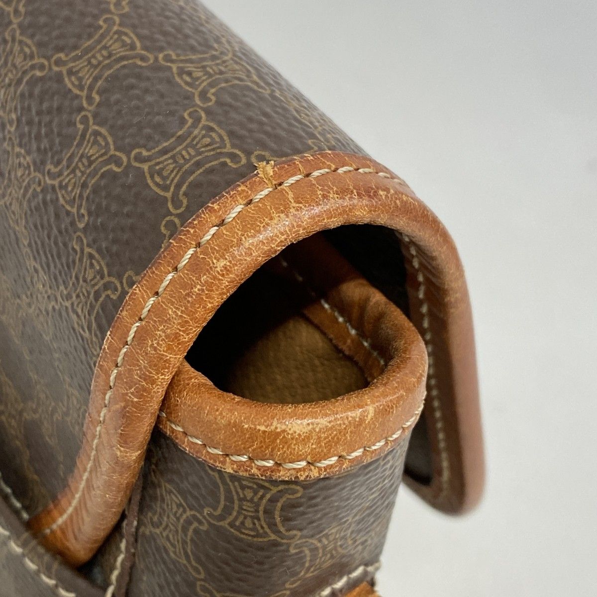 6ac3044-k】セリーヌ ショルダーバッグ マカダム PVC ブラウン  